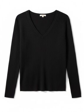 H&M Ribbed Thin V-neck Ribbed Sweater XL